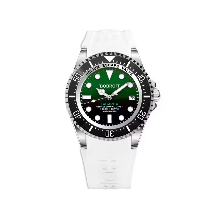 Bobroff Tabarca - Reloj de Hombre automático Diver Profesional de Buceo, 1000 m, Verde, válvula de Helio BF0002-BFSTB - 1