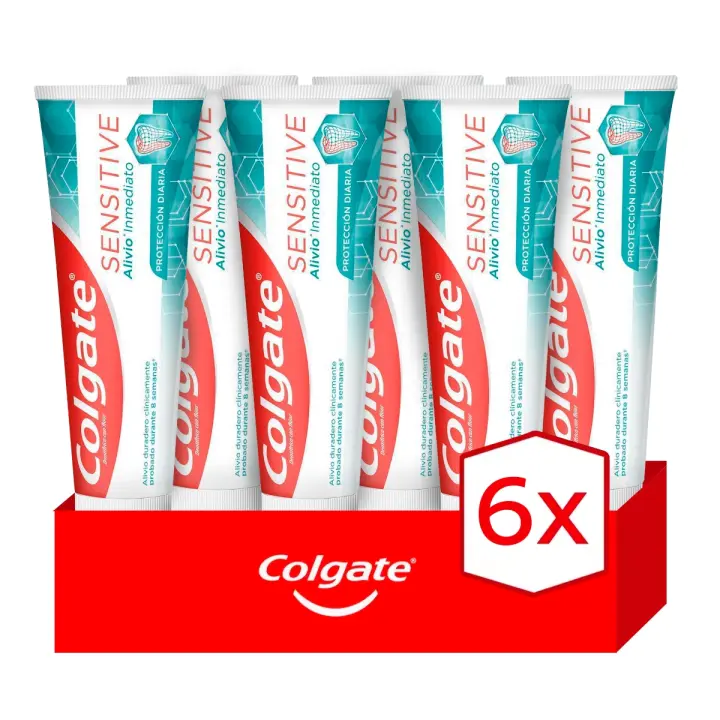Pasta de dientes Colgate Sensitive Alivio Inmediato, dientes sensibles 75ml.. Pack de 6 - 1