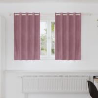 Cortinas Opacas vidaXL con Ojales 2 piezas Rosa Oscuro Terciopelo - details 0