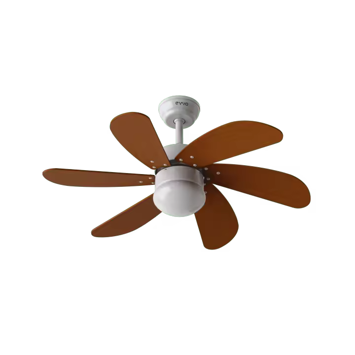 EVVO Ventilador de techo con luz V315 Wood, silencioso, Ø92cm,  acabado madera, 6 aspas, 3 velocidades, 56W, función invierno-verano - 1