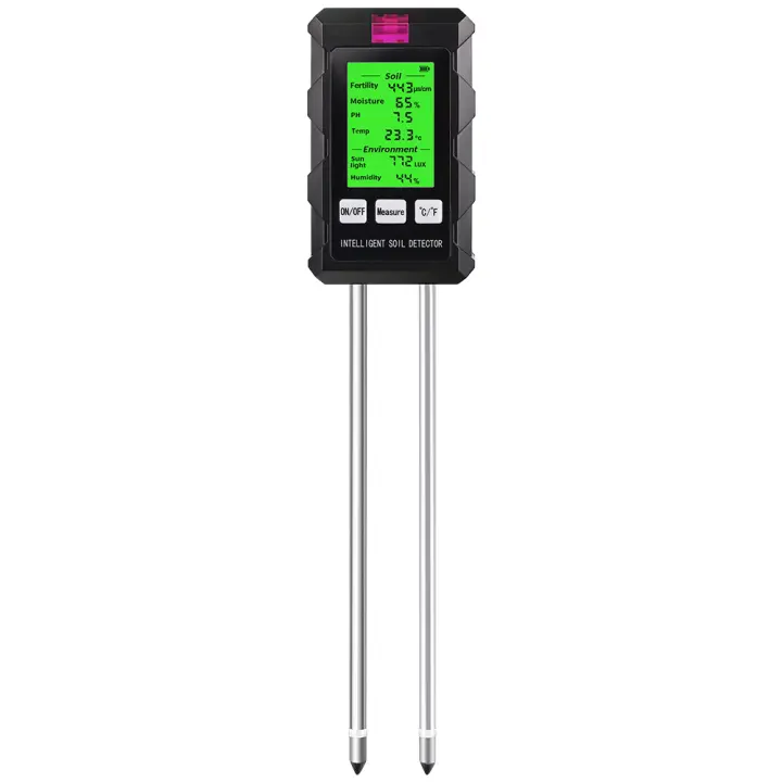 Medidor De pH Del Suelo 6 En 1 Con Medidor De Luz Solar Humedad Ambiental Temperatura Y Nutrición Fertilitzador Analizador De Suelo Para Jardín - 1