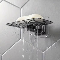 2pcs Soporte Para Jabón Transparente Y Sin Costuras Montado En La Pared Cristalino No Poroso Drenaje Soporte Para Jabón - details 0