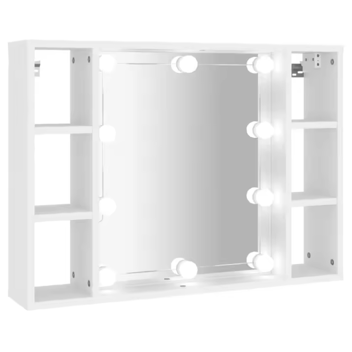 Mueble with Espejo y Luces LED Blanco 76x15x55 cm Espejo Baño - 1