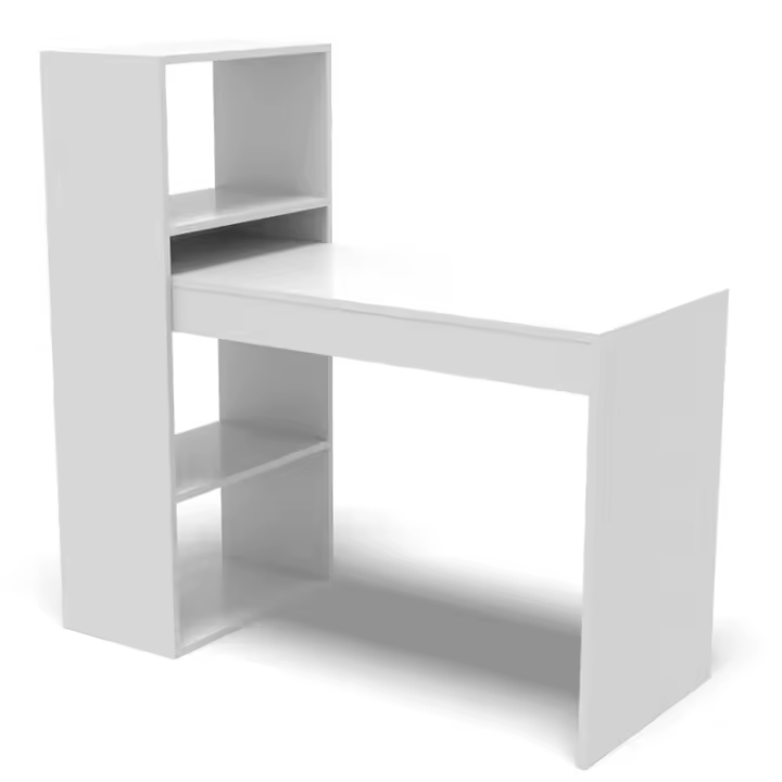 DORMIDAN- Escritorio Estudio con estanteria de baldas, Mesa de Ordenador, Mesa Auxiliar, Oficina - 1