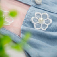 Vestido De Princesa Para Bebé Girl Summer Vestido De Encaje Con Flores Y Denim Sin Mangas Para Cumpleaños Y Fiestas Ropa De Niña De 0 a 1 Año - details 4