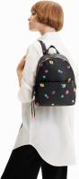 DESIGUAL Mochila Fresia Mombasa Mini 24x26x11 cm Negra Flores Mujer Regalo - details 0
