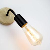 Lámpara De Pared Vintage Industrial En Madera Luz Retro Dimmable E27 Para Decoración Interior De Hogar Y Loft Instalación En Pared - details 2