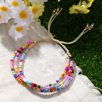 Pulsera Bohemia De Go2boho Con Tres Círculos Y Cuentas De Vidrio Joyería Simple De Moda Para Amistad Regalo Para Hombres Y Mujeres - details 0