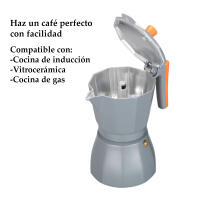 DESEOS Family cafetera aluminio inducción | Cafetera moka | 3, 6, 9, 12 tazas | Apto para inducción, gas y vitrocerámica | Uso doméstico y oficina - details 5