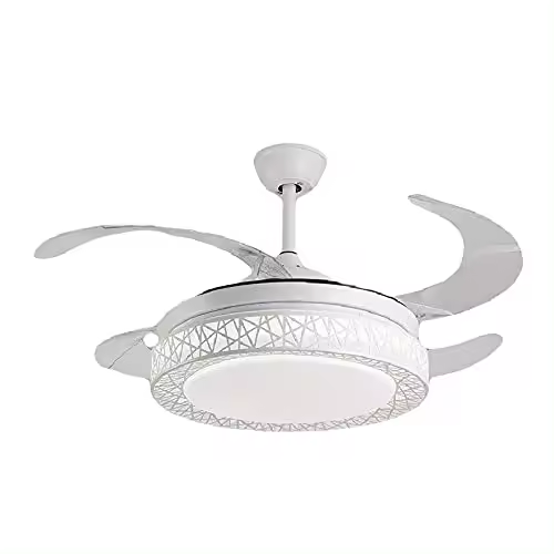 Ventilador de techo LED de lujo con 3 aspas, diámetro 40 cm, 72 W, 3 colores regulables, luz fría, 6400 K, luz neutra, 4000 K, luz amarilla, 3000 K - 1
