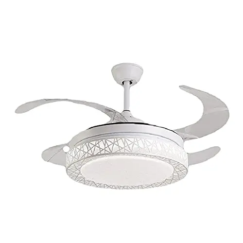 Ventilador de techo LED de lujo con 3 aspas, diámetro 40 cm, 72 W, 3 colores regulables, luz fría, 6400 K, luz neutra, 4000 K, luz amarilla, 3000 K - 1