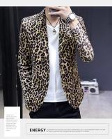 Chaleco De Moda Para Hombre Estampado De Leopardo Estilo Británico Casual Slim Para Bodas Y Trabajo Cierre Único Largo Completo - details 11