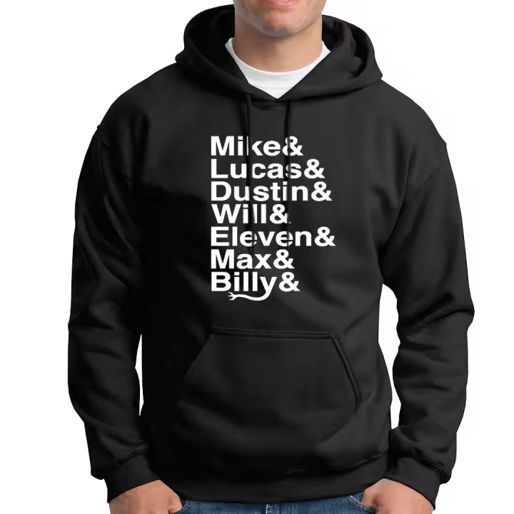 Sudadera con capucha Stranger Things. Upside down. Hellfire Club. Eleven. Mike. Dustin. Lucas. Will. Max. Hopper. Varios colores. Todas las tallas. - 1