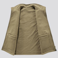 Chaleco Táctico Casual Para Hombre Con Múltiples Bolsillos Y Forro De Poliéster Cálido Doble Cara Para Acampar Y Senderismo Exterior - details 4