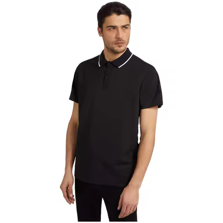 Polo Guess Paul Pique Tape para hombre en color negro - 1