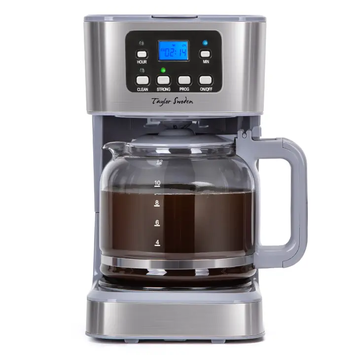 Taylor Swoden Cafetera de Goteo con Temporizador Programable, 900W,1.5L(12 Tazas),Pantalla LCD, Filtro Reutilizable, Auto Apagado, Función Mantener Caliente. Función Auto Limpieza (Descalcificación). - 1