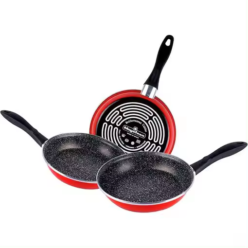 Magefesa K2 Roja Set Juego 3 Sartenes 20/24/28 cm, Inducción, Antiadherente PIEDRA Libre PFOA, , Rojo - 1