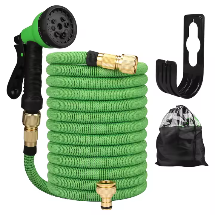 Bomba De Jardín Expansible De Doble Conector Metálico Alta Presión PVC Rollo De Agua Mágica Para Riego De Granja Lavado De Coche - 1