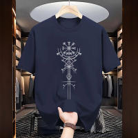 Camiseta De Algodón Para Hombre Con Símbolo Vikingo Antiguo Estilo Urbano Casual Manga Corta Cuello Redondo Moda Para La Venta Caliente 2025 - details 7