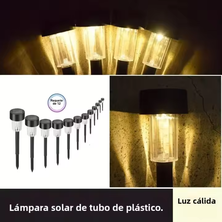 12 Pack Luces Solares Para Jardín LED Impermeables Iluminación De Paisaje Decorativas Para Camino Patio Jardín Yarda - 1