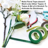 Cinta Floral Para Embalaje De Ramas Y Manualidades De 1/2" X 30Yd En Verde Oscuro Verde Ligero Blanco Y Marrón Para Bodas - details 4