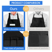Aguas Resistentes Delantal De Lona Unisex Para Trabajo Con Bolsillos Para Herramientas Duradero Ajustable Con Correas Cruzadas Para Hogar Y Taller - details 13