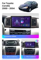 AWESAFE inalámbrico CarPlay Android Auto Radio para Toyota Corolla E130 E120 2000 2001 2002 2003 2004 coche reproductor multimedia GPS 2 din autoradio volante controles RDS Bluetooth - details 3