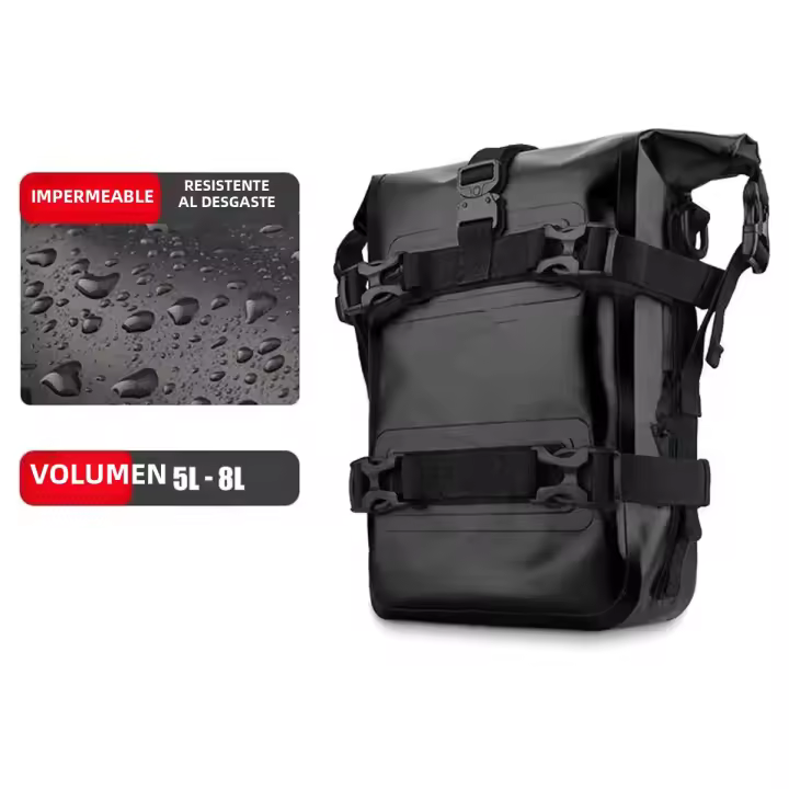 Bolsa De Tanque Para Motocicleta Universal Impermeable Accesorios De Viaje Con Base Saddlebags Adecuada Para Exterior Y Crash Bars - 1