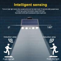 Lámpara Solar De Seguridad Con 4 LED 3 Modos Impermeable Para Jardín Luz Nocturna De Sensor De Movimiento Decorativa Fuente De Energía Solar - details 0