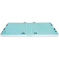 Manta flotante hinchable INTEX capacidad para 4 personas, peso máx. 400kg, con 8 asas de sujeción y 4 porta bebidas, Medidas 183x310x18cm, flotador para piscina - details 0