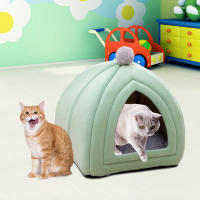 Cama De Gato Lindo Casa De Perro Semi-Cerrada Sofá Nido De Velours Lavable Caliente Y Cómoda Para Perros Pupusas En Interiores Y Exteriores - details 2
