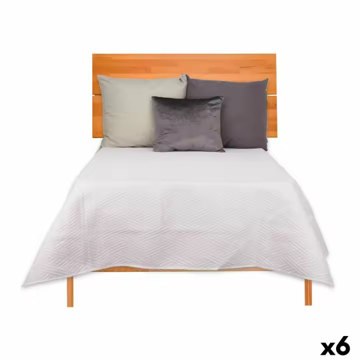 Colcha Reversible 240 x 260 cm Blanco (6 Unidades) - 1