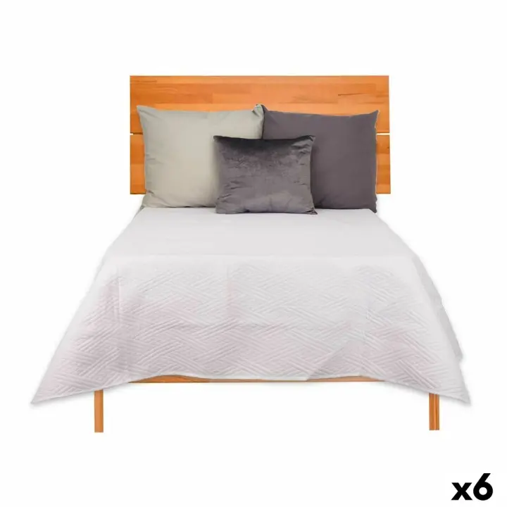 Colcha Reversible 240 x 260 cm Blanco (6 Unidades) - 1