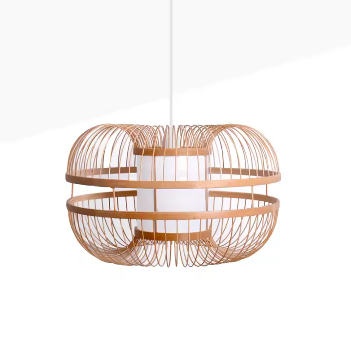 Barcelona LED Lámpara colgante japonesa de bambú "KAIZEN" - 1