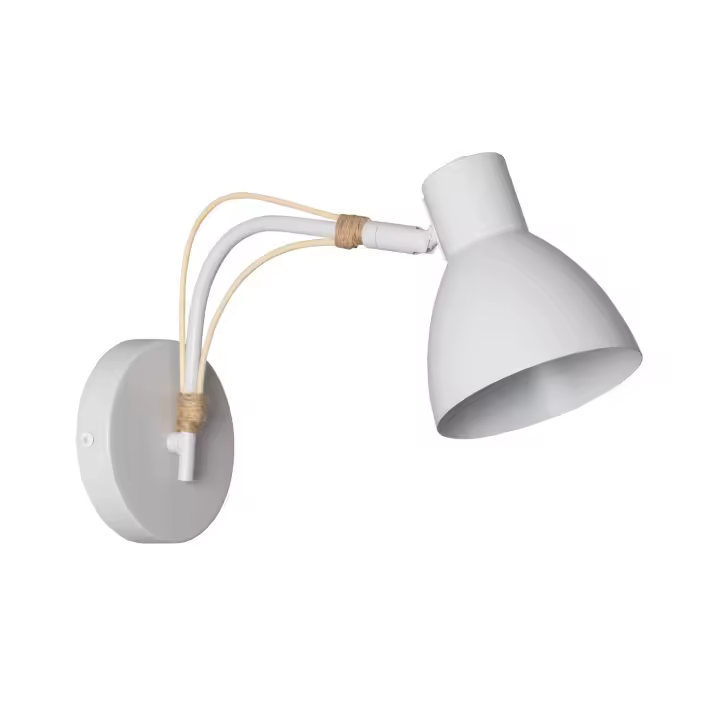 Ledkia Lámpara de Pared Orientable Madera y Metal Cubal Blanco - 1