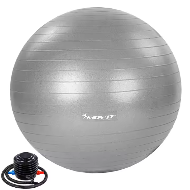 MOVIT® Fitball con bomba de pie, pelota de fitness, balón suizo - 1