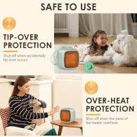 Calafactor Compacto, Termoventilador, Mini Calafactor Eléctrico Cerámico, 2 Grados de Potencia, Protección Antivuelco y Contra el sobrecalentamiento, Silencioso, Para Casa, Oficina, Escorio - details 3