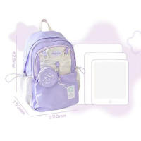 Mochila Grande Para Niñas Estilo Coreano Y2K Con Cordón Nueva Moda Estudiante Bolsa De Viaje Para Chicas De Secundaria Material Nylon - details 6