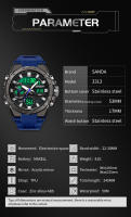 Reloj Deportivo Para Hombre SANDA Resistente Al Agua Con Alarma Reloj De Pulsera Cuarzo Digital Material De Correa De Silicona Estilo round - details 7