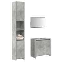 vidaXL Set muebles de baño 2 piezas madera contrachapada en color Roble Sonoma/Gris hormigón | almacenamiento funcional diseño moderno para baño dormitorio sala - details 0