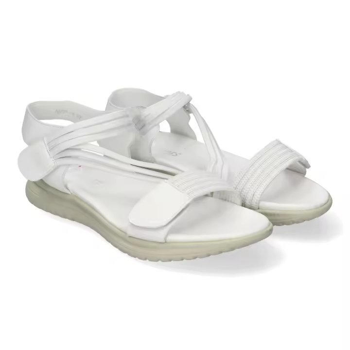 Sandalias planas cómodas cierre velcro mujer color blanco FZ23-26 - 1