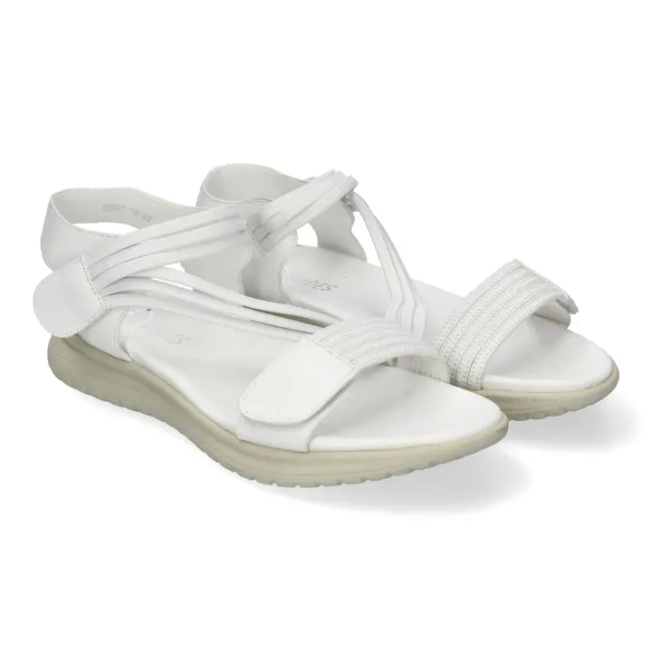 Sandalias planas cómodas cierre velcro mujer color blanco FZ23-26 - 1
