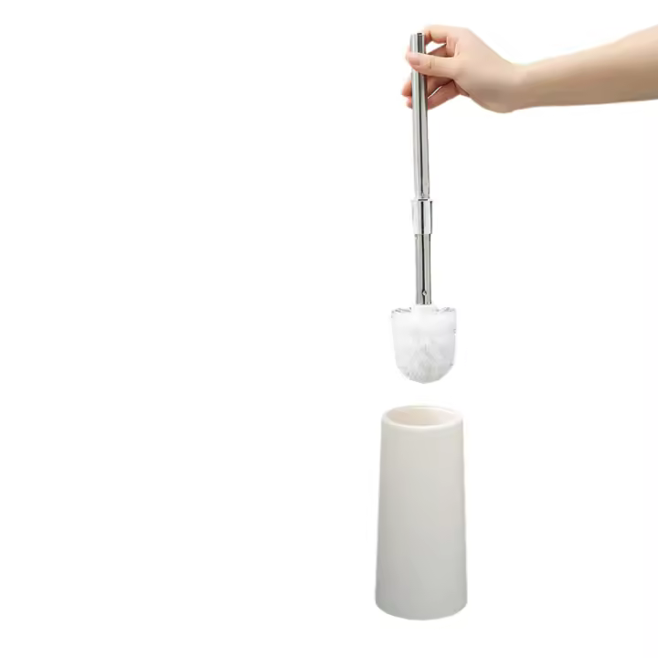 Cepillo De Inodoro Y Soporte 1pcs De Acero Inoxidable 304 Mango Largo Elegante Y Duradero Para Baño Cepillo De Limpieza Ergonómico - 1