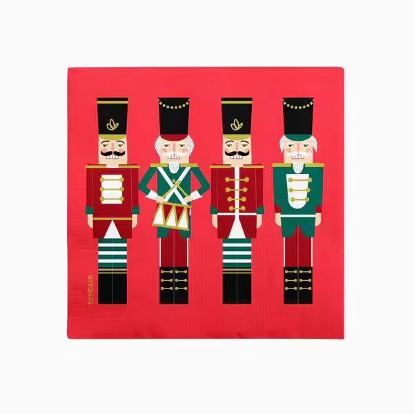 Servilletas Navidad Cascanueces 2 capas papel 33x33 100% reciclables  - 90 servilletas - Ideal para la celebración Navideña - 1