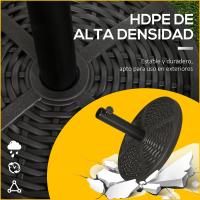 Outsunny Base de Sombrilla Redonda Soporte para Parasol con Relleno de Cemento Peso 9,5 kg para Poste de Parasol de Ø38/48 mm Negro - details 4