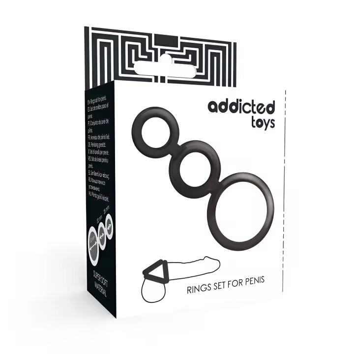 ADDICTED TOYS - SET ANILLOS PENE Y TESTÍCULOS - AHUMADO - 1