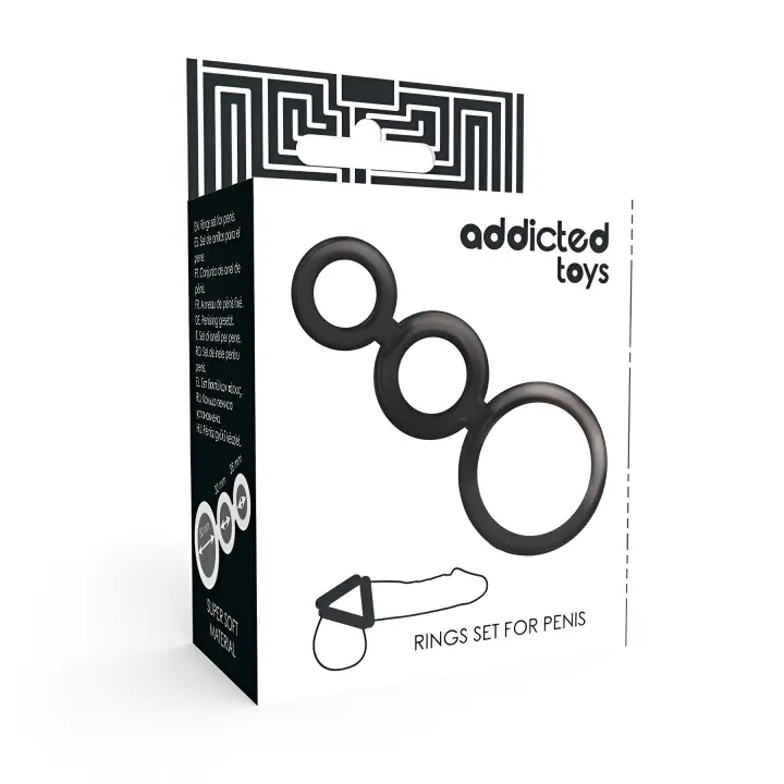 ADDICTED TOYS - SET ANILLOS PENE Y TESTÍCULOS - AHUMADO - 1