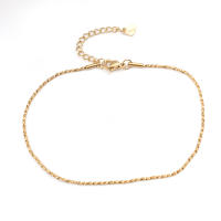 Anklet De Acero Inoxidable 23.5cm Color Oro Para Mujer Joyería De Playa Verano Accesorios De Pies Sin Zapatos Cadena De Enlace - details 0