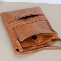 Bolso Bandolera Vintage De Cuero Suave PU Color Sólido Con Múltiples Bolsillos Para Mujer Ideal Para Viajes Diarios Y Uso Diario - details 4