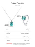 Zenyth-Conjunto de joyería de surrounded Verde y Azul para Mujer, de Plata de Ley 925, de Compromiso de Boda gift - details 3